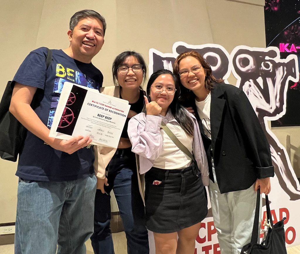 Beep Beep directors Raya Martinez and Iane Patacsil with producer Hazel Juniosa and mentor Seymour Sanchez