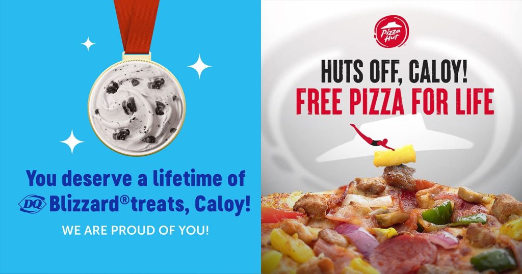 Pizza Hut PH DQ PH give free pizza, ice cream for life to 2 time Olympic gold medalist Carlos Yulo HERO